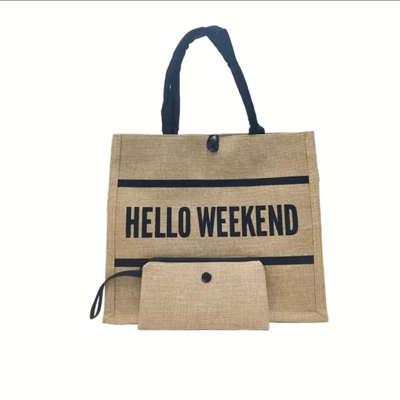 New Arrivals! Hello Weekend Tote and Pouch Set - Picture 2 of 9